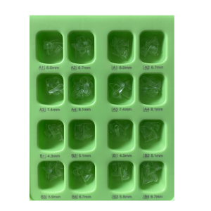 SHINHUNG Zestaw kształtek celuloidowych do odbudowy zębów przednich, mlecznych- 80 sztuk