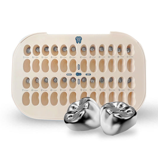 SHINHUNG Zestaw koron stalowych na pierwszy trzonowiec stały