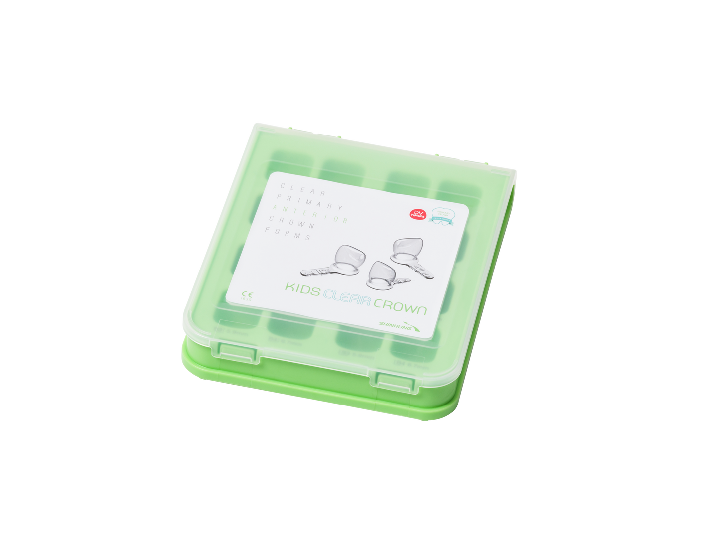 SHINHUNG celiulioidinių formų rinkinys priekinių pieninių dantų rekonstrukcijai - 80 dalių