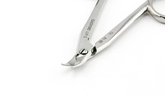 Nożyczki stomatologiczne do koron Denovo – zakrzywione, festonowane