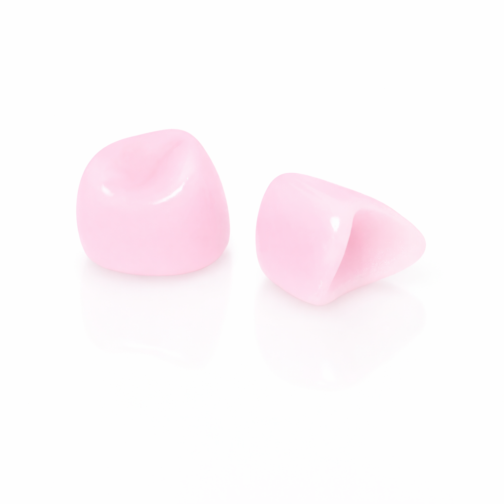 Viengubas cirkonio oksido vainikėlis centriniams ir šoniniams pieniniams kandžiams