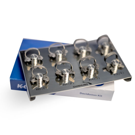 Rubber dam clamps for baby teeth – 8 pieces